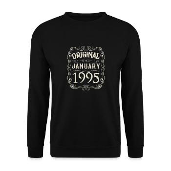 Vintage - Original depuis l'anniversaire de janvier 1995 - Sweat-shirt Unisexe - noir - Devant - Alina (178cm) & Michal (187cm)