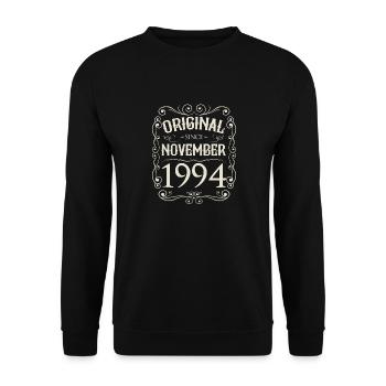 Vintage - Original depuis l'anniversaire de novembre 1994 - Sweat-shirt Unisexe - noir - Devant - Alina (178cm) & Michal (187cm)
