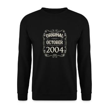 Vintage - Original depuis l'anniversaire d'octobre 2004 - Sweat-shirt Unisexe - noir - Devant - Alina (178cm) & Michal (187cm)