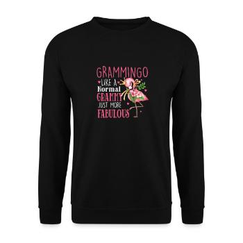 Flamingo Grammingo wie ein normaler Grammy Geschenke - Unisex Pullover - Schwarz - Vorne - Alina (178cm) & Michal (187cm)