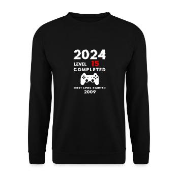 2024 Level 15 15th Birthday 2024 Boys Girls - Unisex Sweatshirt - black - Front - Alina (178cm) & Michal (187cm)