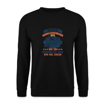 Eisenbahn Modelleisenbahn Dampflok Beruf - Unisex Pullover - Schwarz - Vorne - Alina (178cm) & Michal (187cm)