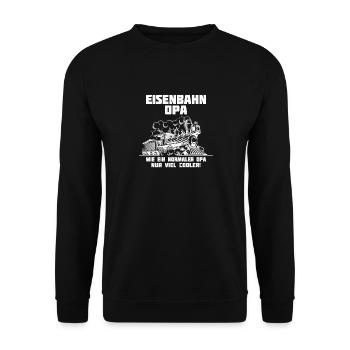 Iron Bah Grandpa Normal Cooler Locomotive - Sweat-shirt Unisexe - noir - Devant - Alina (178cm) & Michal (187cm)
