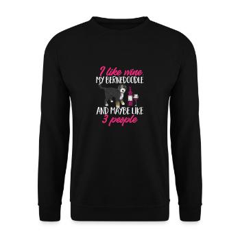 Bernedoodle Dog - Unisex Sweatshirt - black - Front - Alina (178cm) & Michal (187cm)