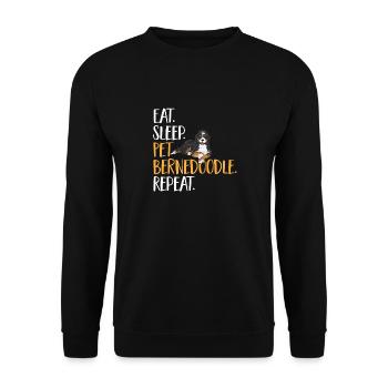 Chien Bernedoodle - Sweat-shirt Unisexe - noir - Devant - Alina (178cm) & Michal (187cm)