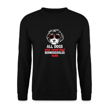 Chien Bernedoodle - Sweat-shirt Unisexe - noir - Devant - Alina (178cm) & Michal (187cm)