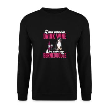 Bernedoodle Dog - Unisex Sweatshirt - black - Front - Alina (178cm) & Michal (187cm)