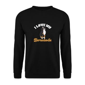 Chien Bernedoodle - Sweat-shirt Unisexe - noir - Devant - Alina (178cm) & Michal (187cm)