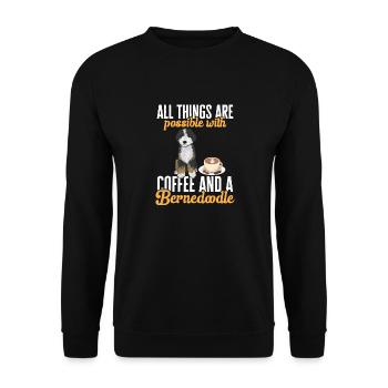 Chien Bernedoodle - Sweat-shirt Unisexe - noir - Devant - Alina (178cm) & Michal (187cm)