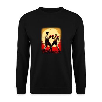 Boxen - Unisex Pullover - Schwarz - Vorne - Alina (178cm) & Michal (187cm)