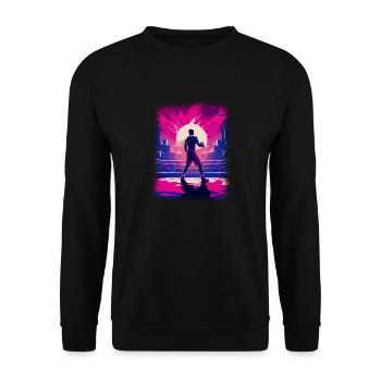 Boxen - Unisex Pullover - Schwarz - Vorne - Alina (178cm) & Michal (187cm)