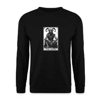 Tarot Cards Tarot Card The Devil The Devil - Unisex Sweatshirt - black - Front - Alina (178cm) & Michal (187cm)