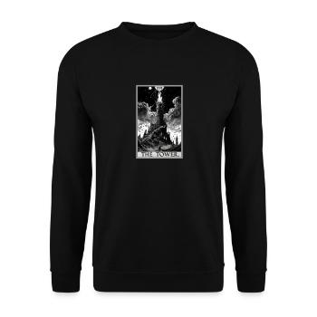 Tarot Cards Tarot Card The Tower The Tower - Unisex Sweatshirt - black - Front - Alina (178cm) & Michal (187cm)