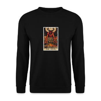 Tarot Cards Tarot Card The Devil The Devil - Unisex Sweatshirt - black - Front - Alina (178cm) & Michal (187cm)