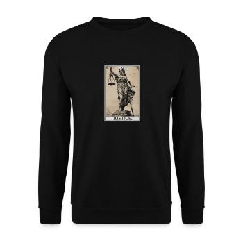 Tarot Cards Tarot Card Justice Justice - Unisex Sweatshirt - black - Front - Alina (178cm) & Michal (187cm)