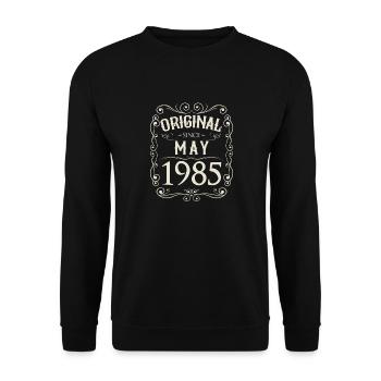 Vintage - Original since Mai 1985 Geburtstag - Unisex Pullover - Schwarz - Vorne - Alina (178cm) & Michal (187cm)