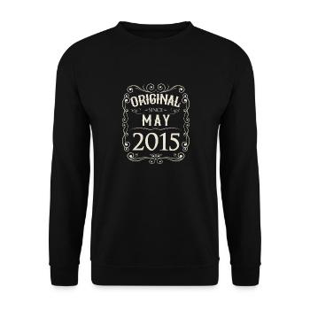 Vintage - Original since Mai 2015 Geburtstag - Unisex Pullover - Schwarz - Vorne - Alina (178cm) & Michal (187cm)