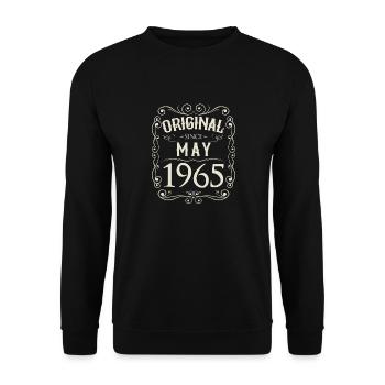 Vintage - Original depuis l'anniversaire de mai 1965 - Sweat-shirt Unisexe - noir - Devant - Alina (178cm) & Michal (187cm)