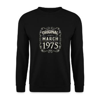 Vintage - Original depuis l'anniversaire de mars 1975 - Sweat-shirt Unisexe - noir - Devant - Alina (178cm) & Michal (187cm)