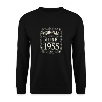 Vintage - Original depuis l'anniversaire de juin 1955 - Sweat-shirt Unisexe - noir - Devant - Alina (178cm) & Michal (187cm)