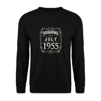 Vintage - Original depuis l'anniversaire de juillet 1955 - Sweat-shirt Unisexe - noir - Devant - Alina (178cm) & Michal (187cm)