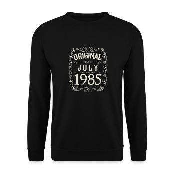 Vintage - Original since Juli 1985 Geburtstag - Unisex Pullover - Schwarz - Vorne - Alina (178cm) & Michal (187cm)