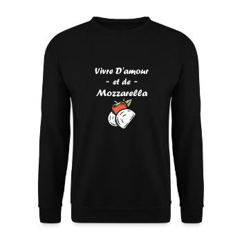 Humour mozzarella - Sweat-shirt Unisexe - noir - Devant - Alina (178cm) & Michal (187cm)