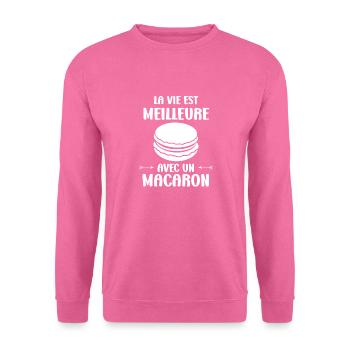 macarons - Sweat-shirt Unisexe - rose - Devant