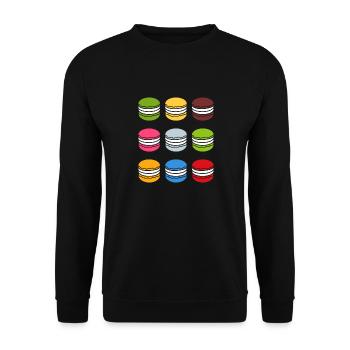 macarons - Sweat-shirt Unisexe - noir - Devant - Alina (178cm) & Michal (187cm)