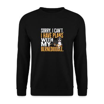 Bernedoodle Dog - Unisex Sweatshirt - black - Front - Alina (178cm) & Michal (187cm)
