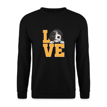 Chien Bernedoodle - Sweat-shirt Unisexe - noir - Devant - Alina (178cm) & Michal (187cm)