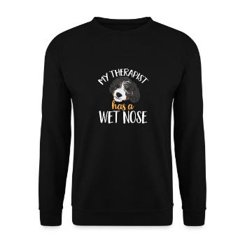 Chien Bernedoodle - Sweat-shirt Unisexe - noir - Devant - Alina (178cm) & Michal (187cm)