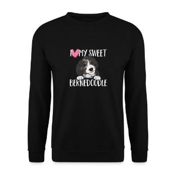 Chien Bernedoodle - Sweat-shirt Unisexe - noir - Devant - Alina (178cm) & Michal (187cm)