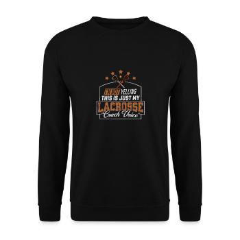 Lacrosse Coach Gift Lax Sticks Funny Coach Voice - Unisex Sweatshirt - black - Front - Alina (178cm) & Michal (187cm)