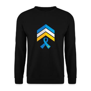 T21 Ribbon - Down Syndrome Awareness Month, Rock - Unisex Sweatshirt - black - Front - Alina (178cm) & Michal (187cm)