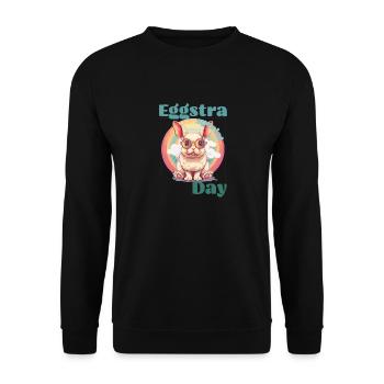 Easter bunny Easter rainbow funny gift - Unisex Sweatshirt - black - Front - Alina (178cm) & Michal (187cm)