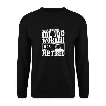 Un travailleur légendaire d’une plate-forme pétrolière a pris sa retraite Roughneck O - Sweat-shirt Unisexe - noir - Devant - Alina (178cm) & Michal (187cm)