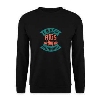 Je garde les plates-formes en marche Travailleur de champ pétrolifère de plate-forme pétrolière - Sweat-shirt Unisexe - noir - Devant - Alina (178cm) & Michal (187cm)