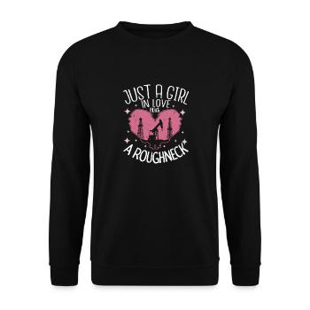 Juste une fille amoureuse d’un travail de champ pétrolifère rugueux - Sweat-shirt Unisexe - noir - Devant - Alina (178cm) & Michal (187cm)