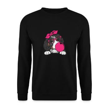 Chien Bernedoodle - Sweat-shirt Unisexe - noir - Devant - Alina (178cm) & Michal (187cm)