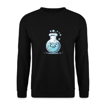 Chemie-Chaos im Glas - Unisex Pullover - Schwarz - Vorne - Alina (178cm) & Michal (187cm)