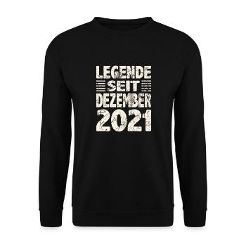 December 2021 Legend for 2 years man woman - Unisex Sweatshirt - black - Front - Alina (178cm) & Michal (187cm)