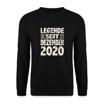 December 2020 Legend for 3 years Man Woman - Unisex Sweatshirt - black - Front - Alina (178cm) & Michal (187cm)