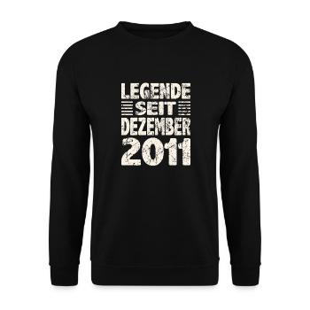 December 2011 Legend for 12 years man woman - Unisex Sweatshirt - black - Front - Alina (178cm) & Michal (187cm)