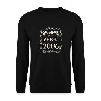 Vintage - Original since April 2006 Birthday - Unisex Sweatshirt - black - Front - Alina (178cm) & Michal (187cm)