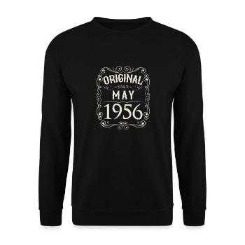 Vintage - Original since May 1956 Birthday - Unisex Sweatshirt - black - Front - Alina (178cm) & Michal (187cm)