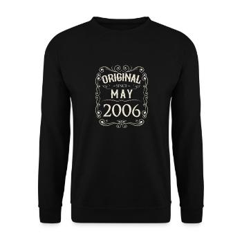 Vintage - Original since May 2006 Birthday - Unisex Sweatshirt - black - Front - Alina (178cm) & Michal (187cm)