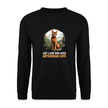 Abyssinian Cat Abessinierkatze - Unisex Sweatshirt - black - Front - Alina (178cm) & Michal (187cm)