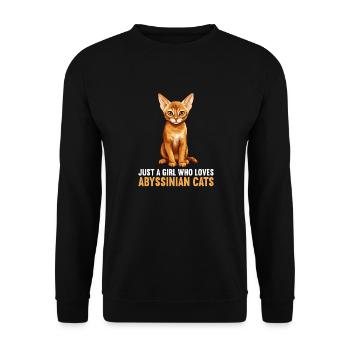 Abyssinian Cat Abessinierkatze - Unisex Sweatshirt - black - Front - Alina (178cm) & Michal (187cm)