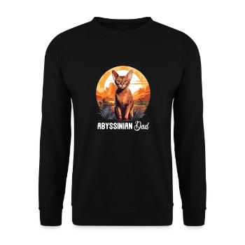Abyssinian Cat Abessinierkatze - Unisex Sweatshirt - black - Front - Alina (178cm) & Michal (187cm)